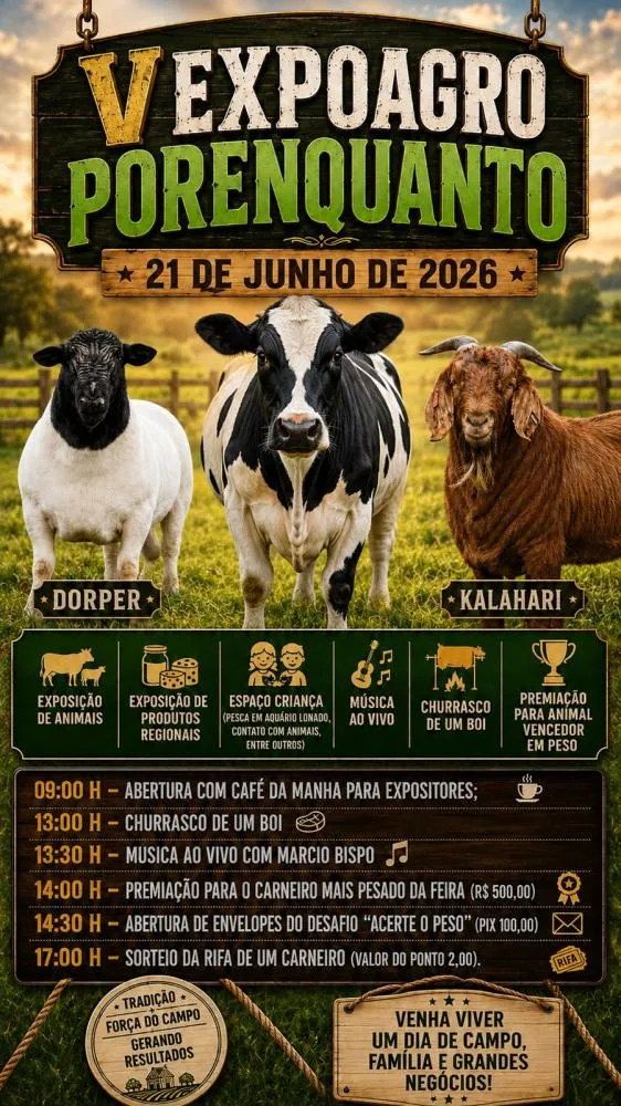 V Expoagro Porenquanto promete movimentar a zona rural de Barra D’Alcântara neste domingo